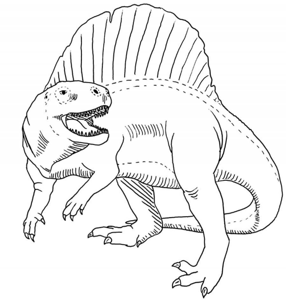 Glittering spinosaurus coloring page