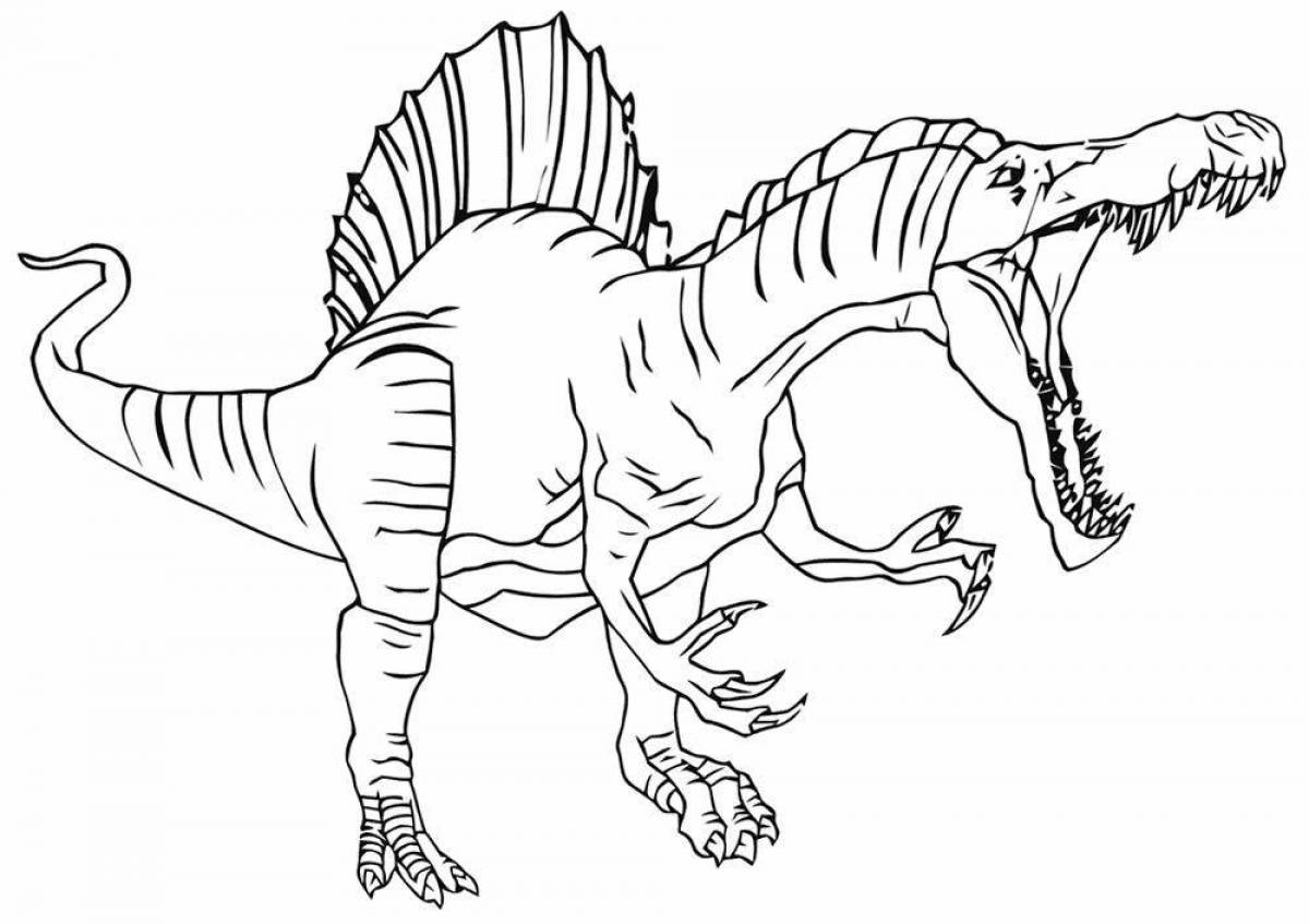 Glowing spinosaurus coloring page