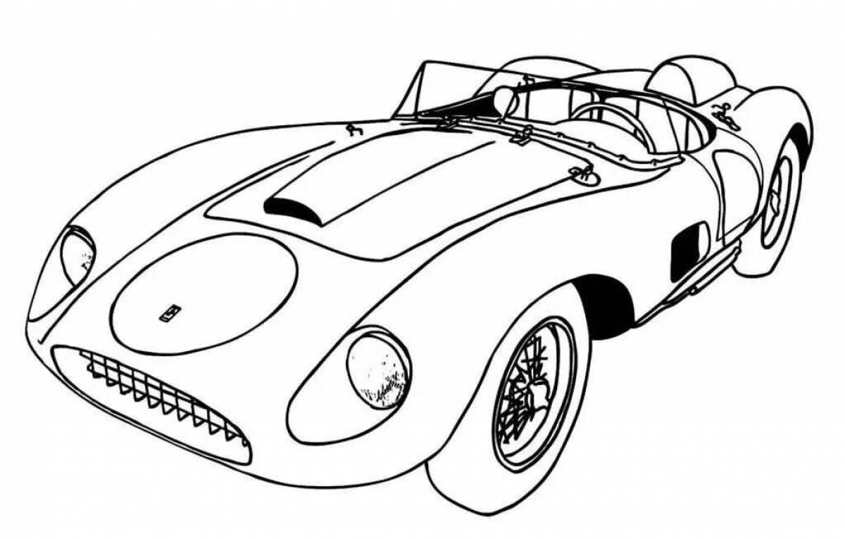 Majestic sports car coloring page