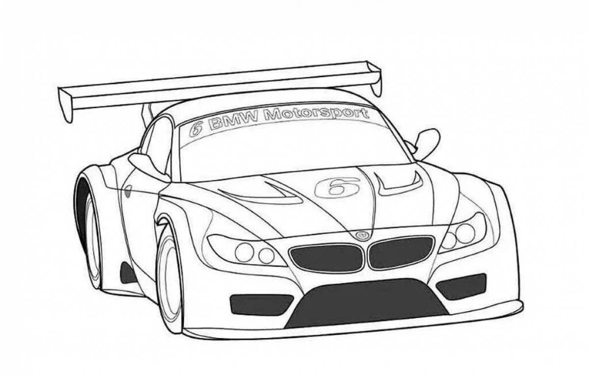 Amazing sports car coloring page