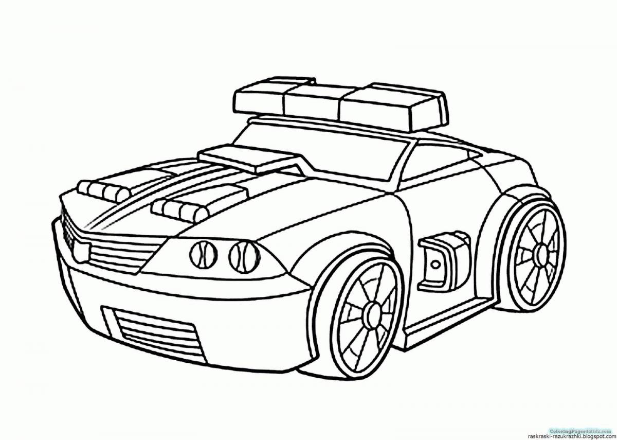 Cute cars coloring book for kids 5-6 years old