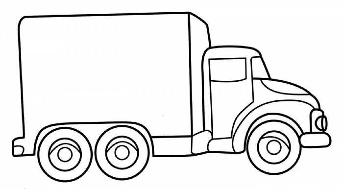 Joyful truck coloring for kids