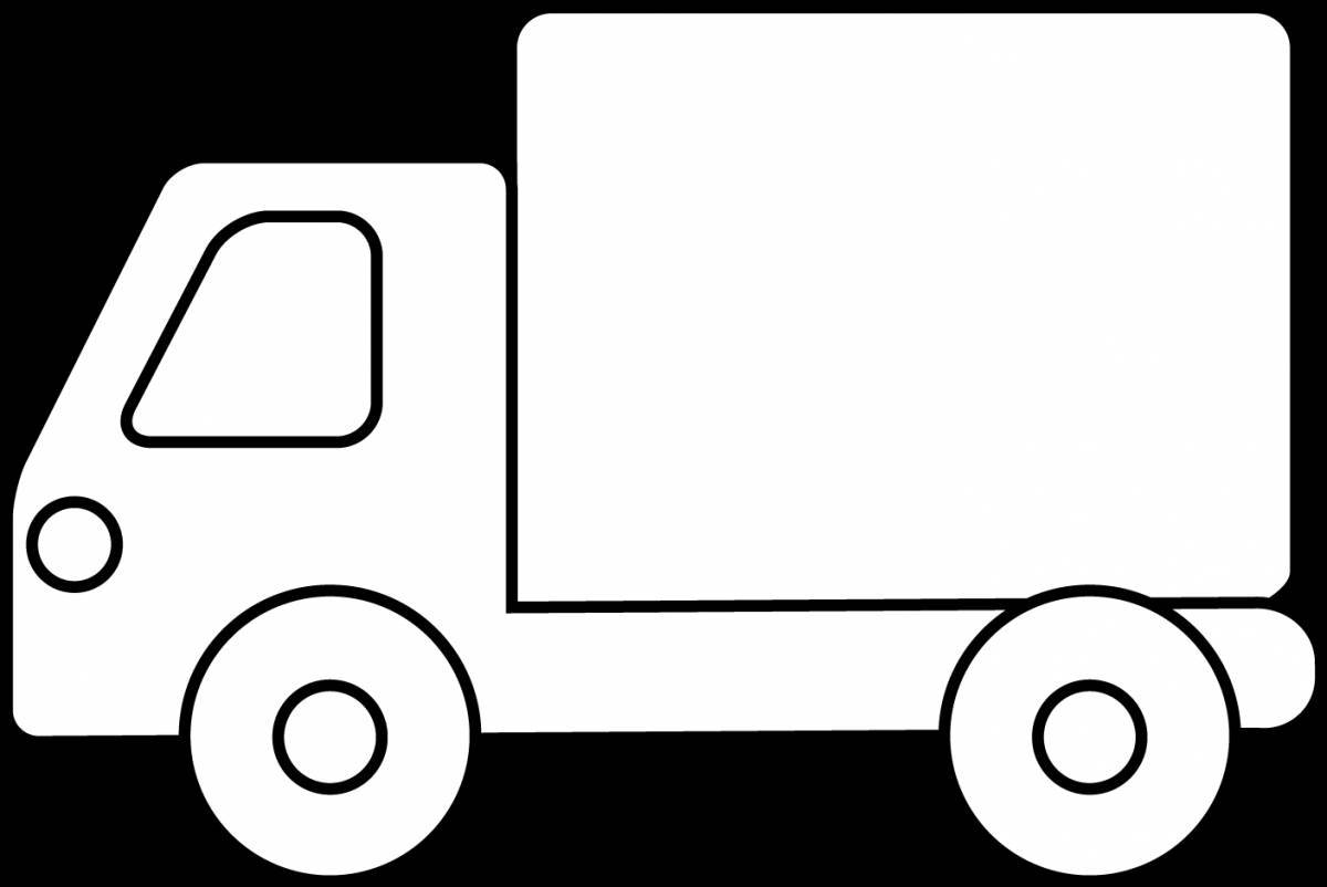Цветная раскраска грузовика для детей