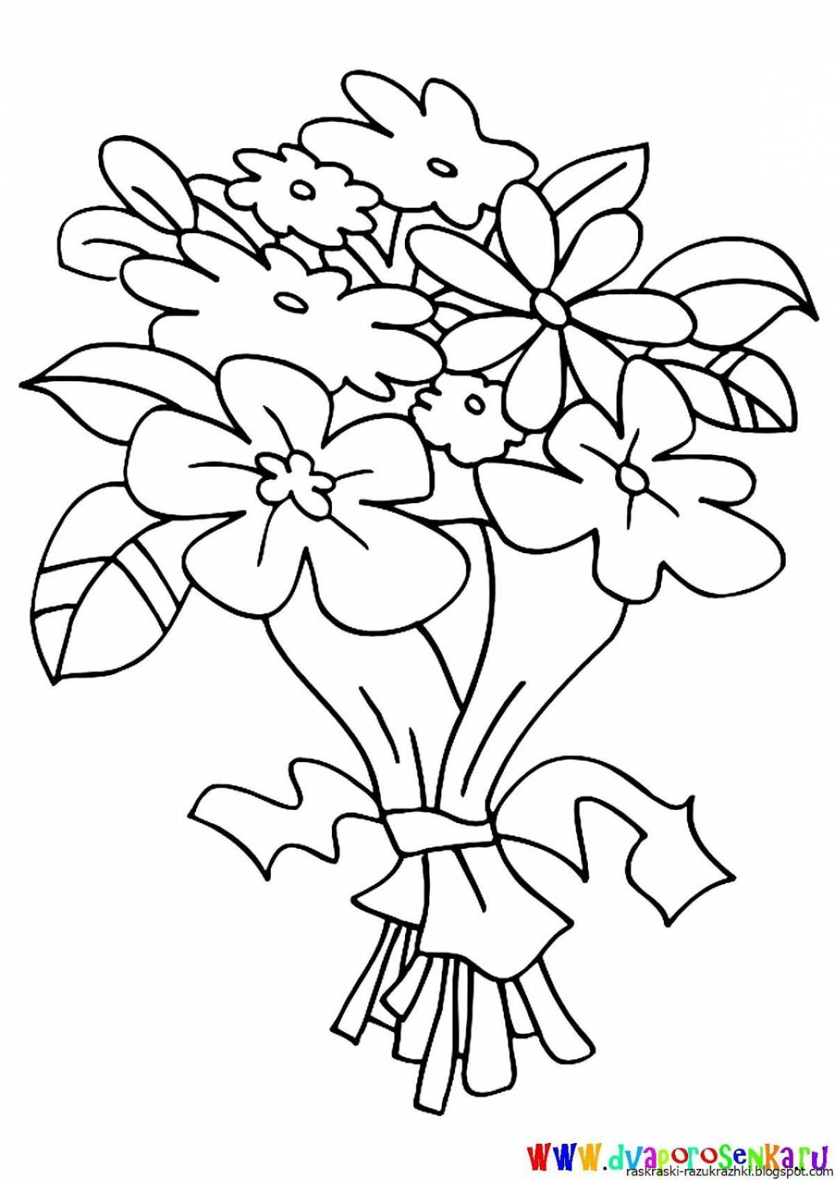 Coloring cheerful bouquet