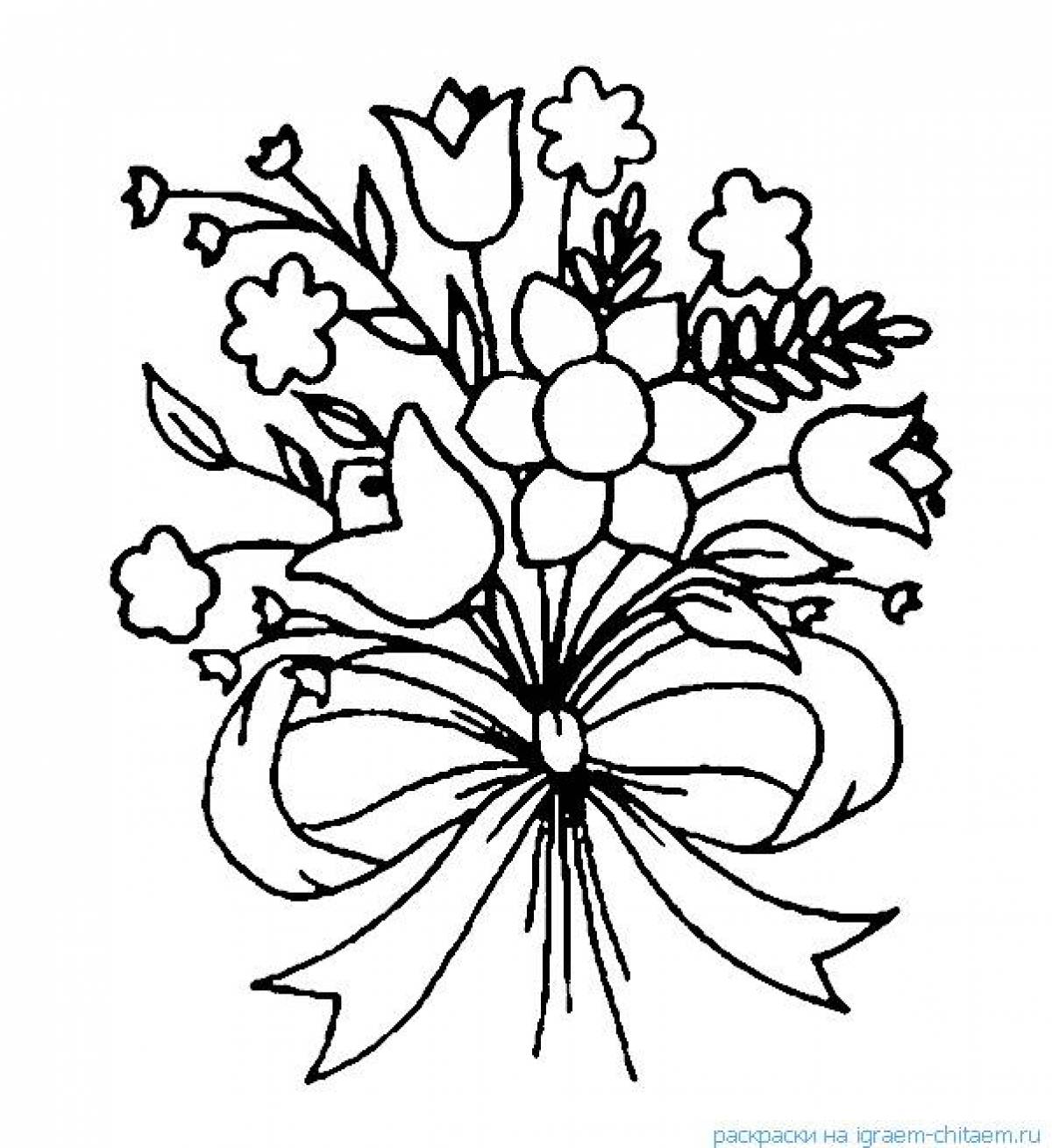 Blissful bouquet coloring page