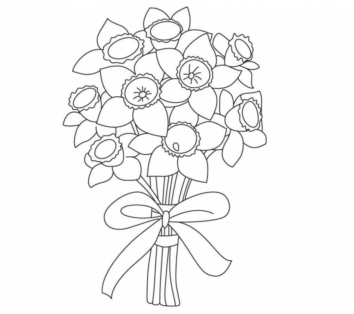 Glowing bouquet coloring page