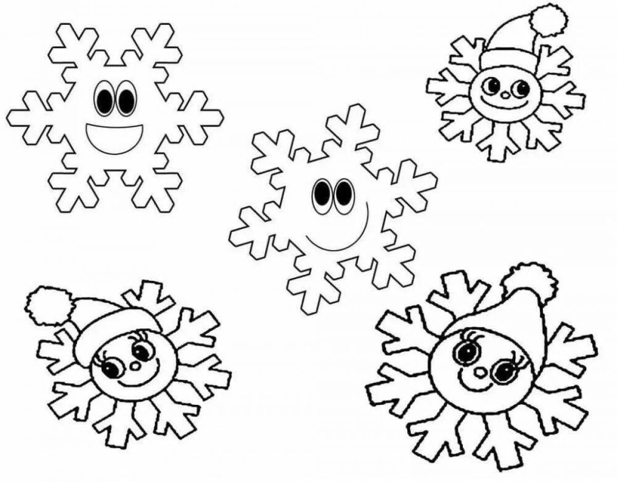 Colorful snowflake coloring page for kids