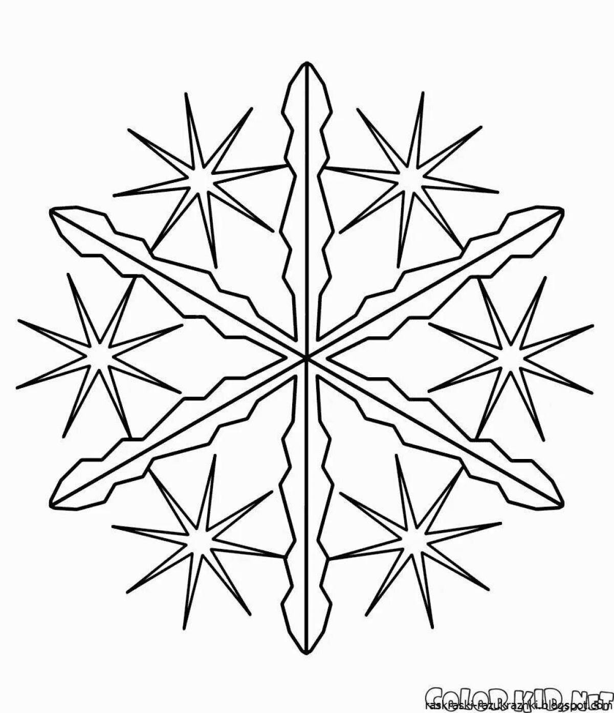 Snowflake live coloring for kids