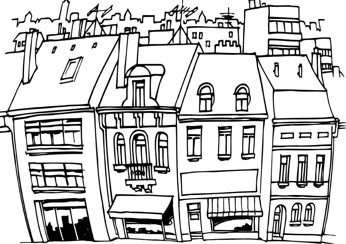 Coloring book nice city for kids
