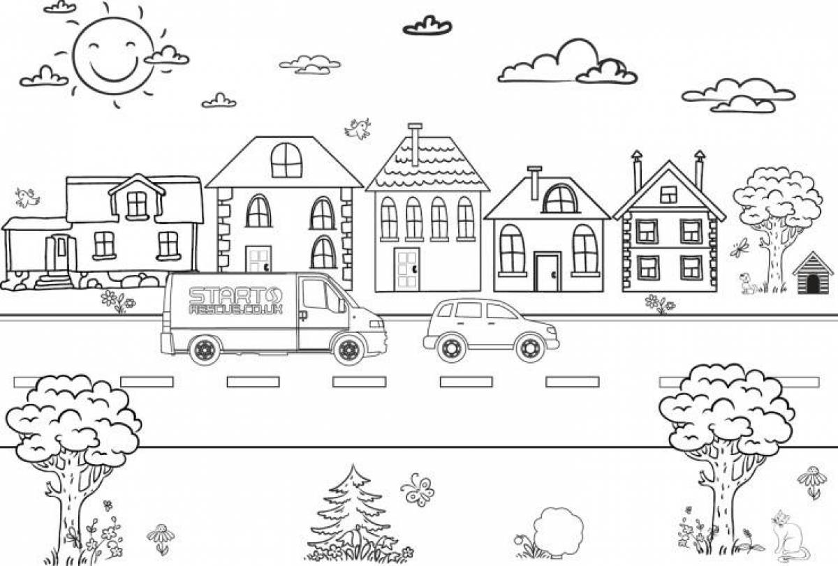 Fabulous city coloring pages for kids