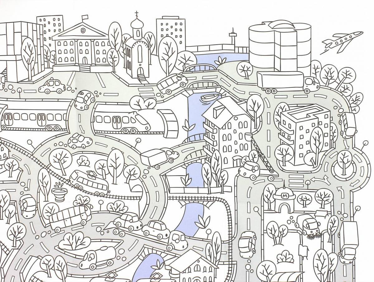 Cute city coloring pages for kids