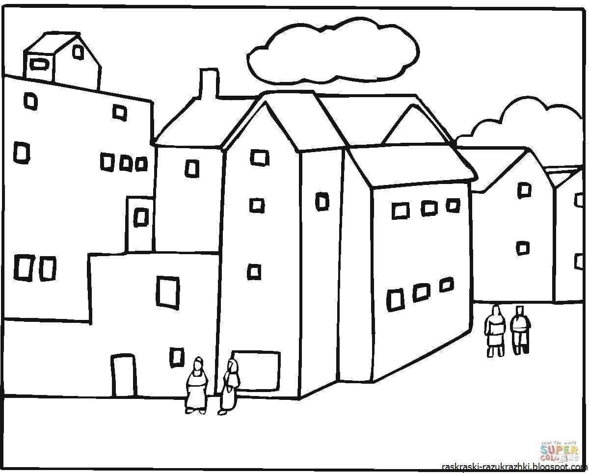 Creative city coloring pages for kids