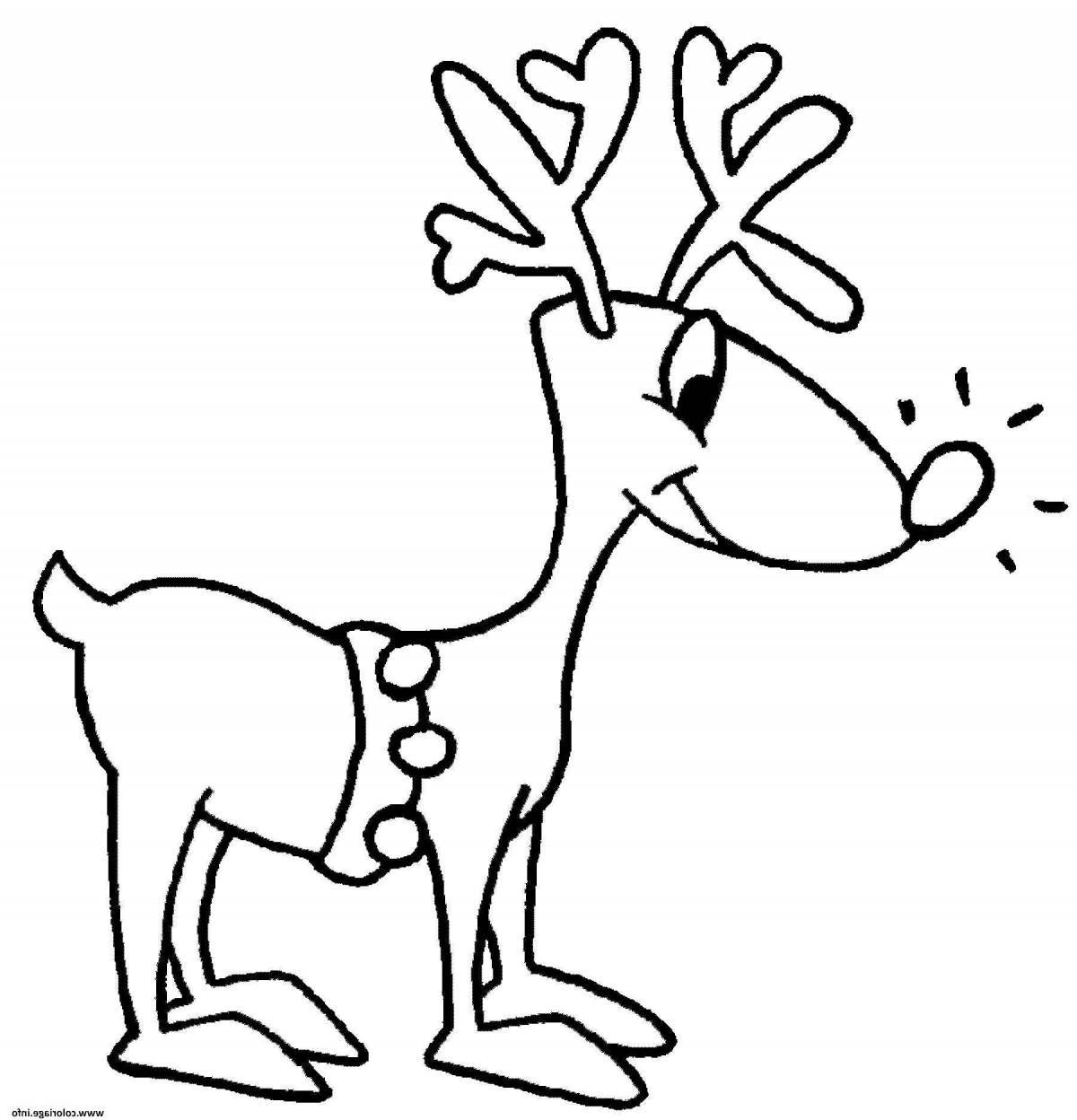 Awesome Christmas Reindeer Coloring Page