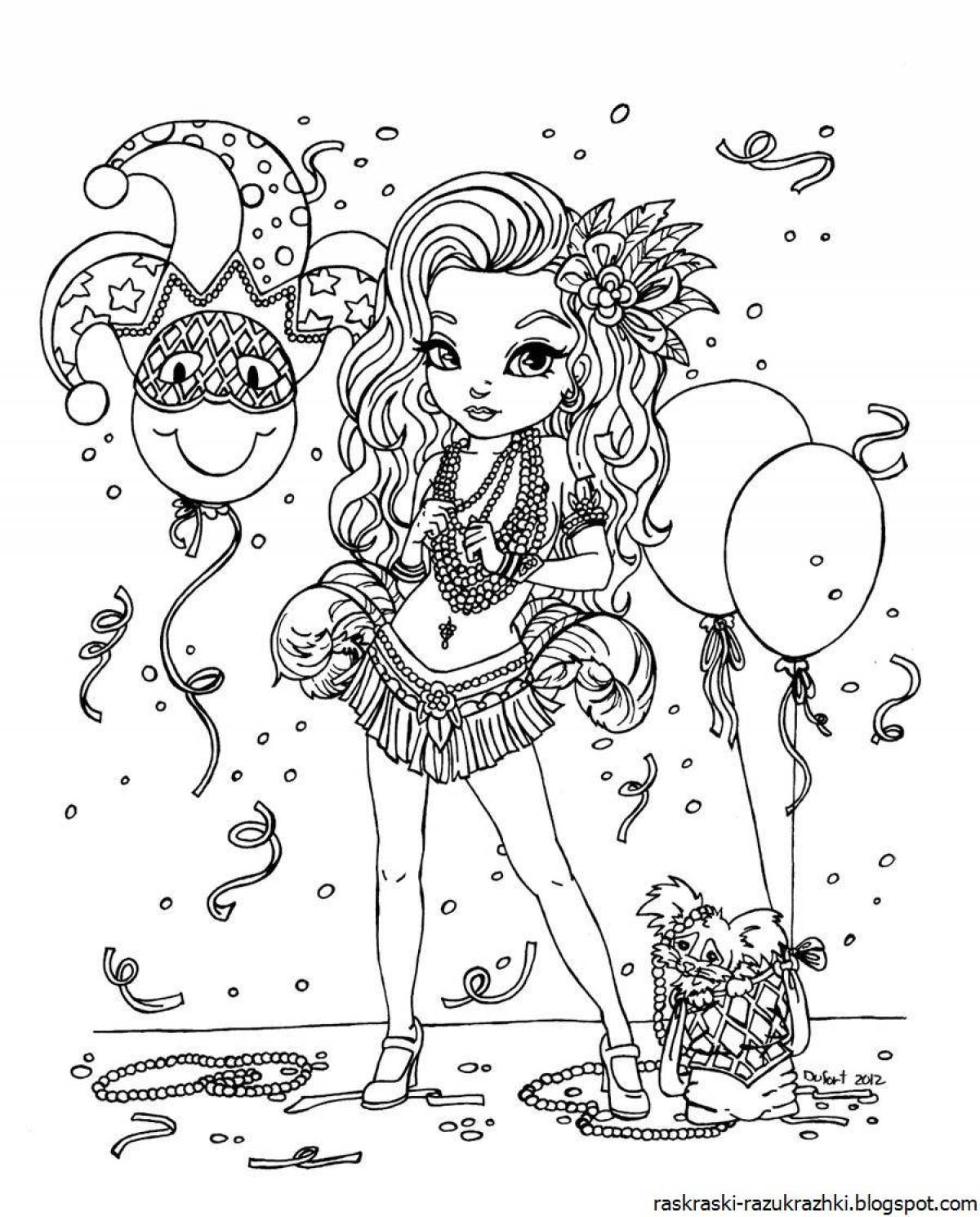 Color-frenzy coloring page for 13 year old girls