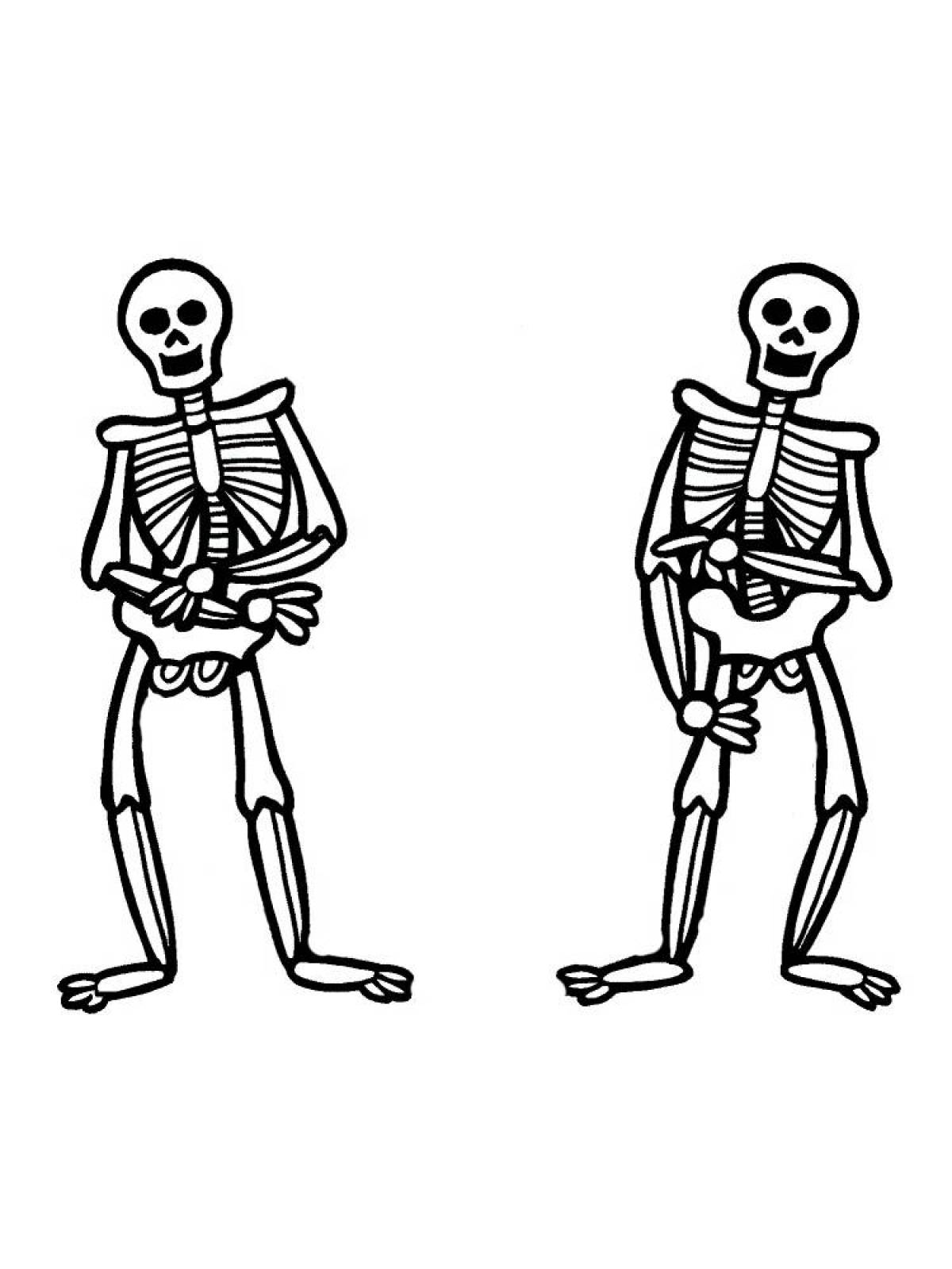 Detailed skeleton coloring page