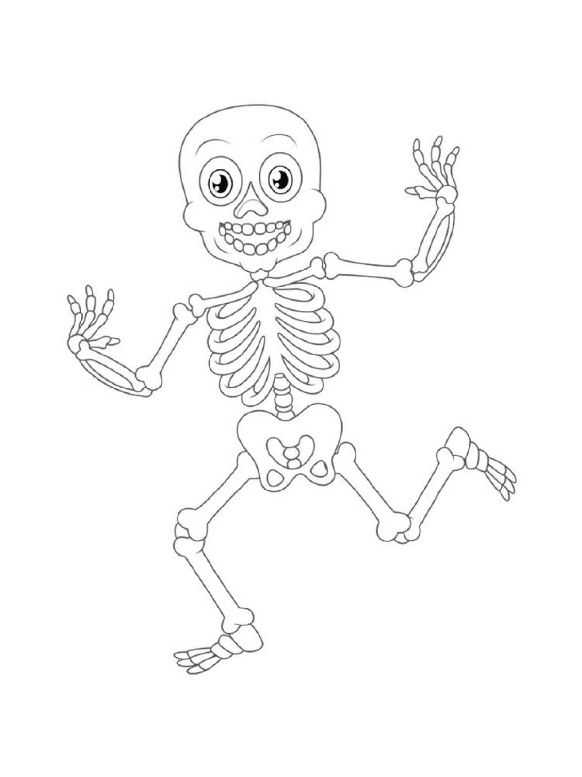 Colorful skeleton coloring page