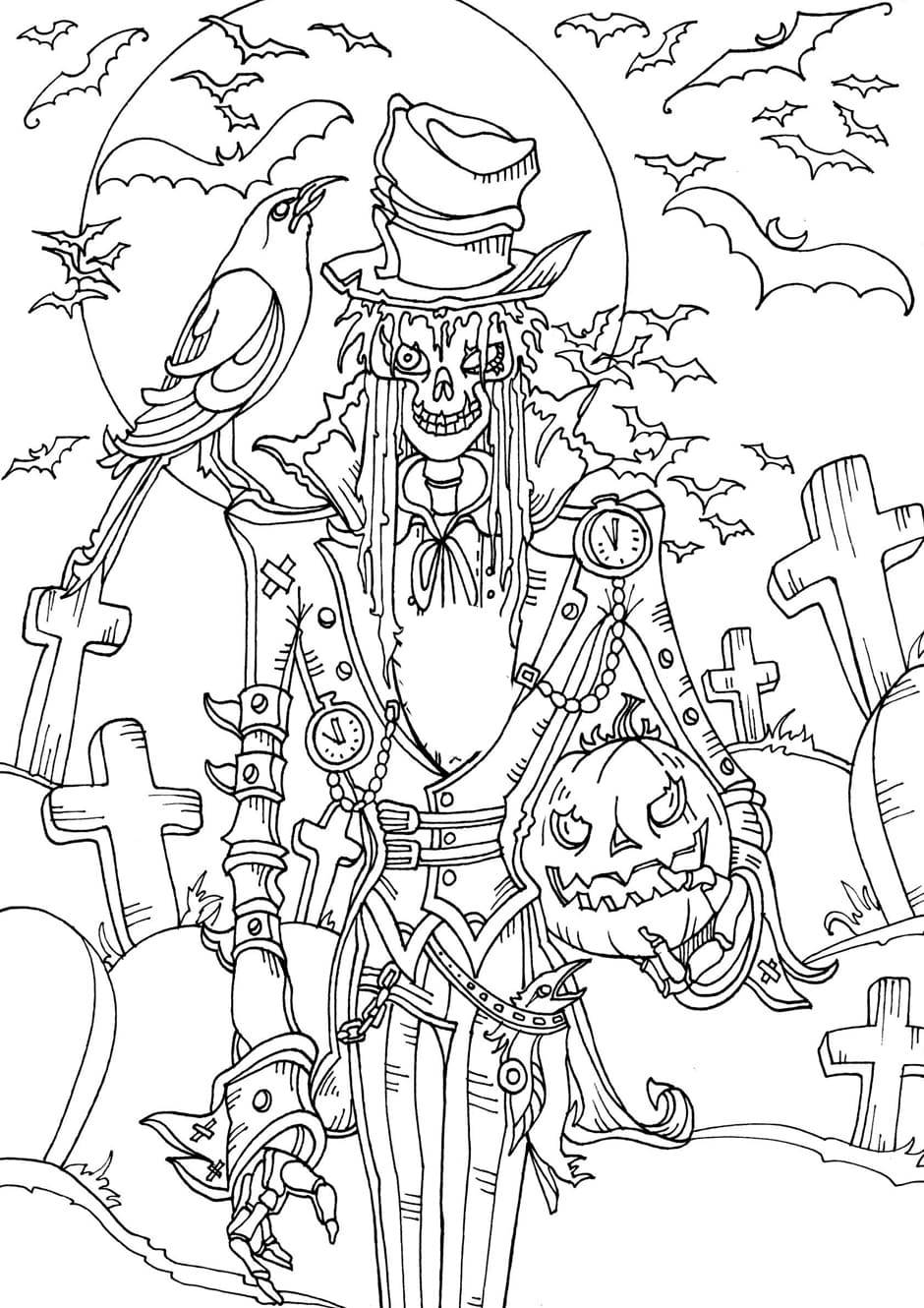 Animated skeleton coloring page
