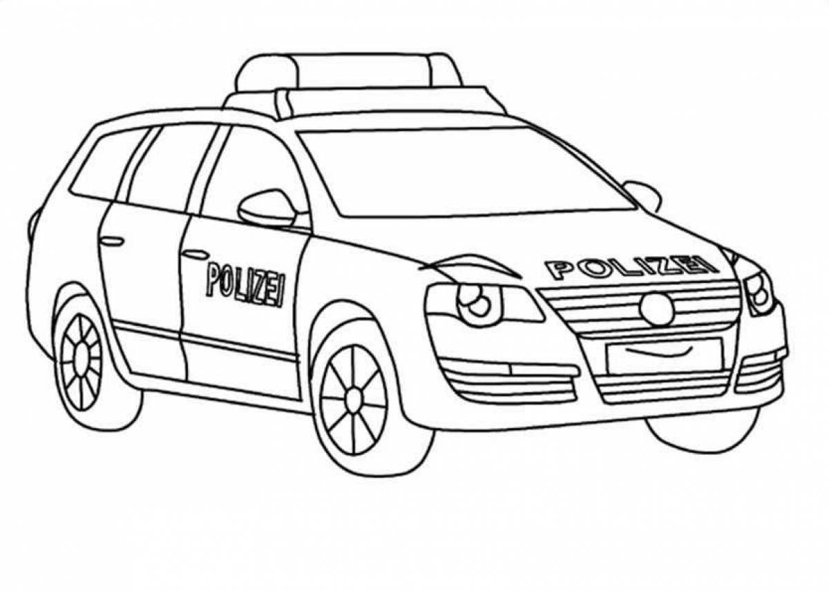 Impressive police car coloring book for kids
