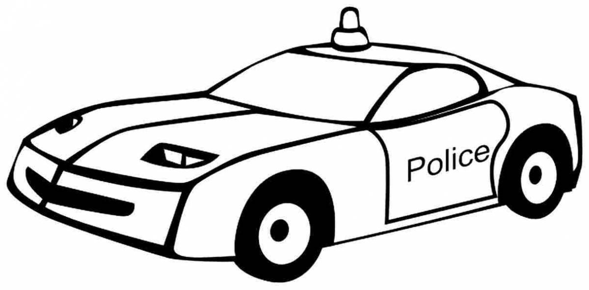 Coloring page dazzling police car for kids