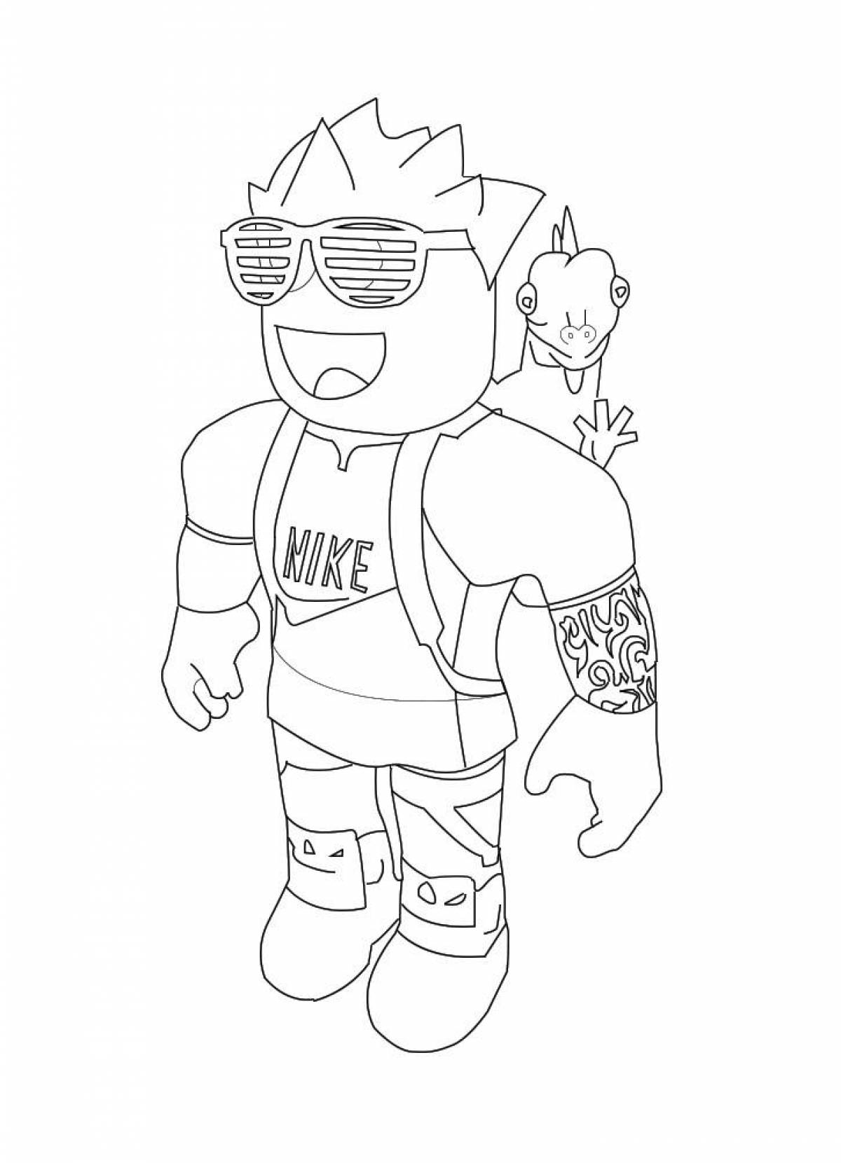 Colorful roblox coloring page for kids