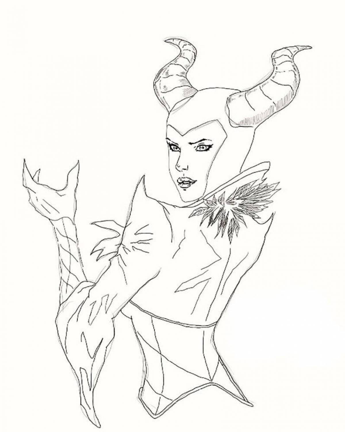 Majestic maleficent coloring page