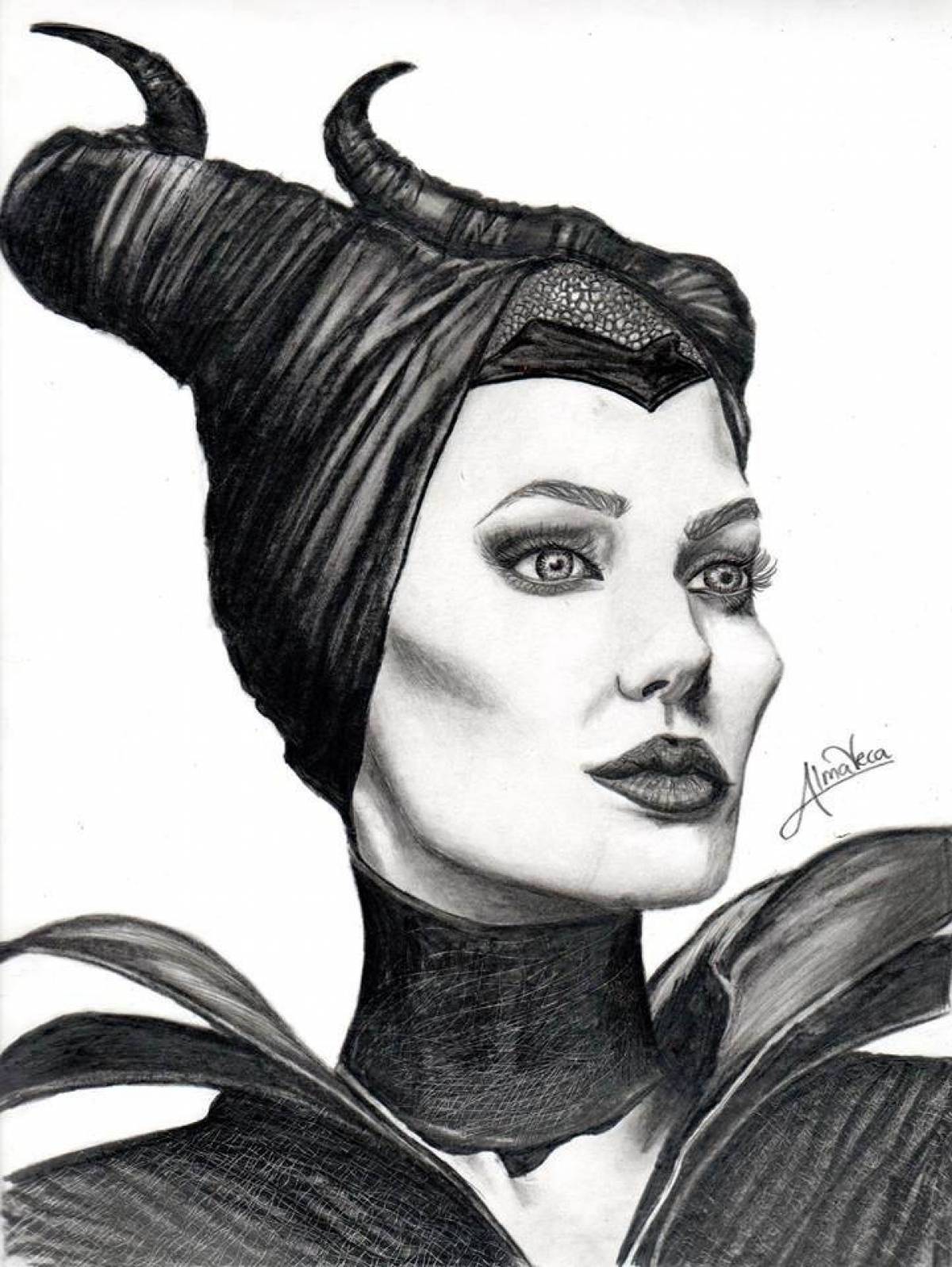 Coloring page charming maleficent