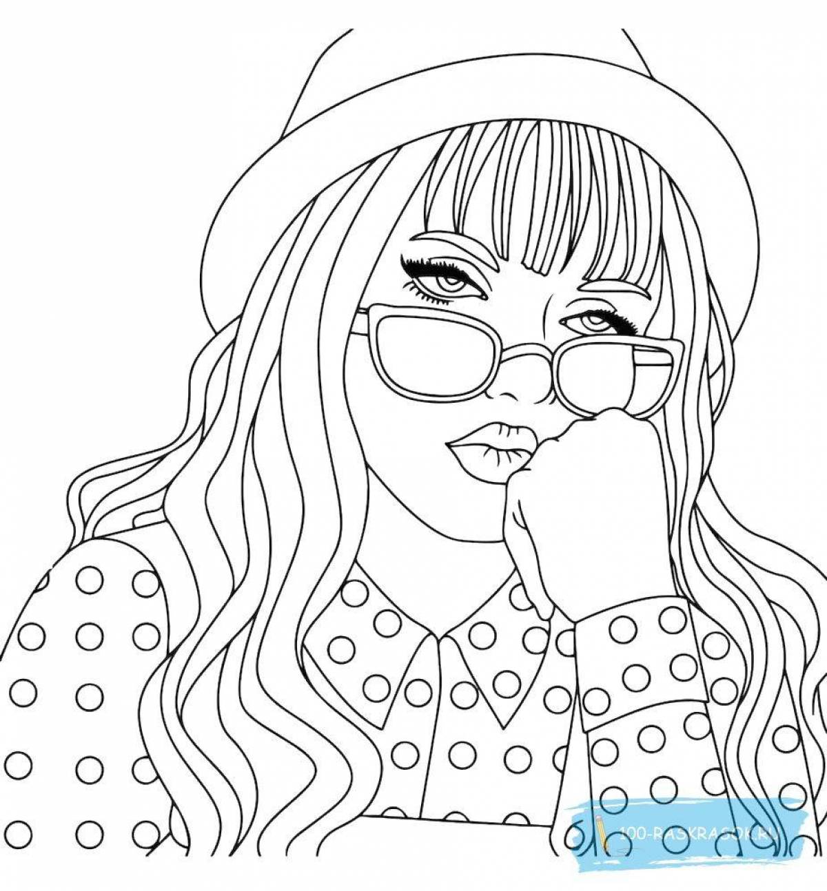Cute coloring pages people girls