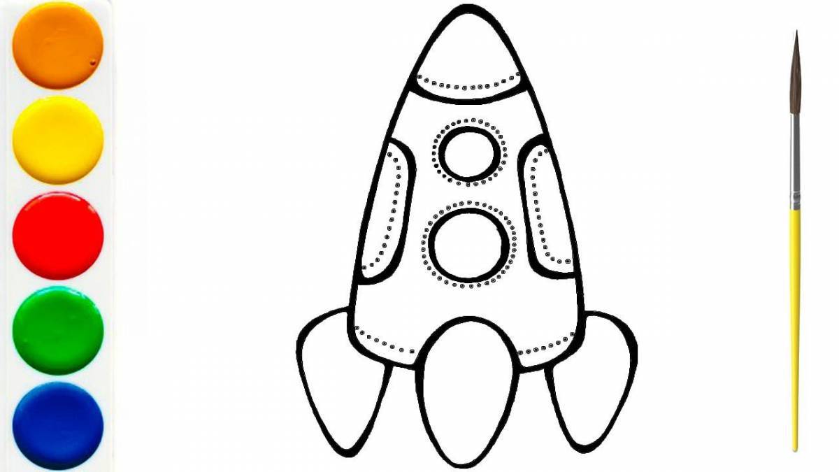 Outstanding rocket coloring page for kids