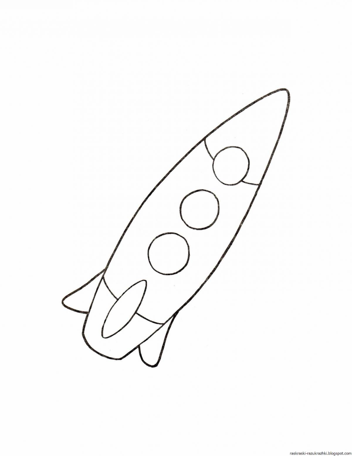 Glitter rocket coloring book for kids