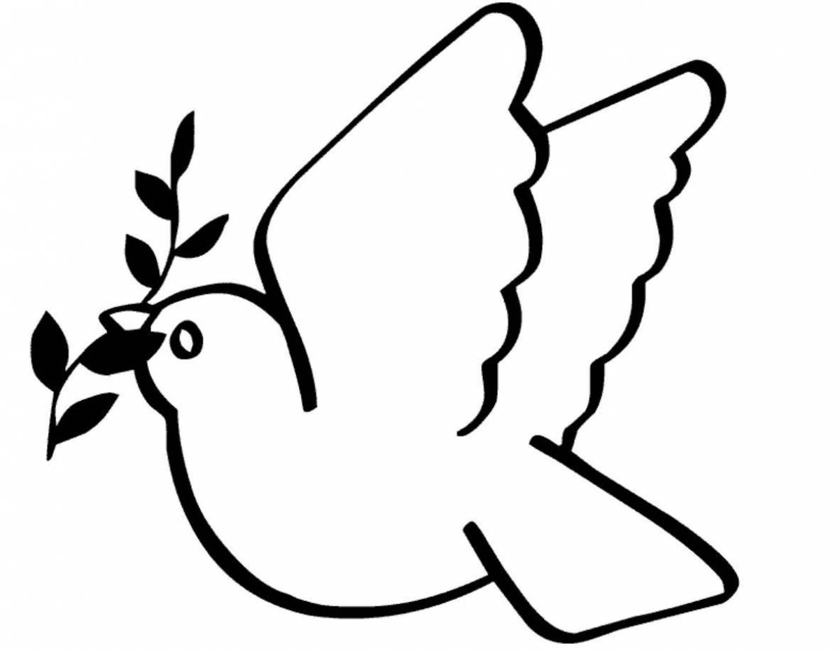 Cute dove coloring pages for kids