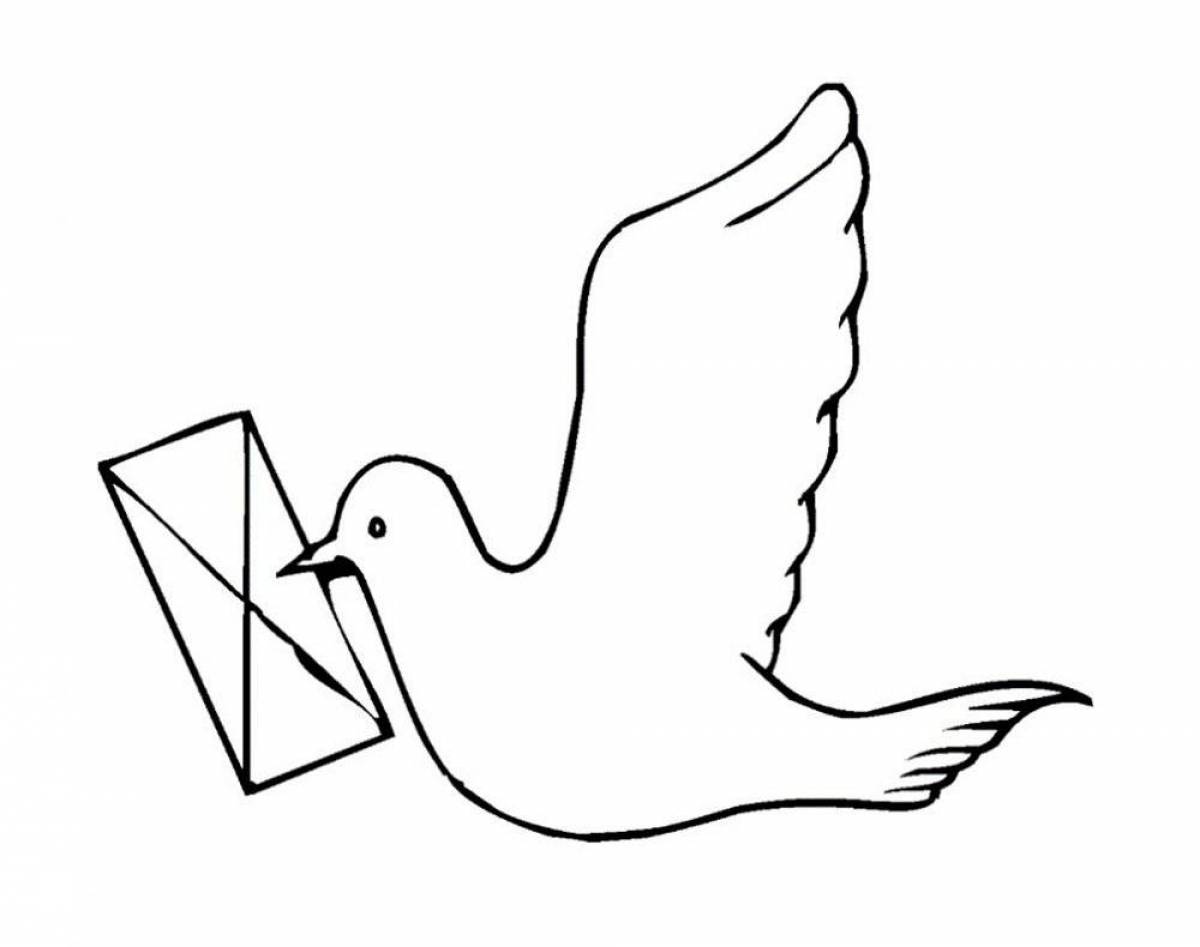 Sweet dove coloring pages for kids