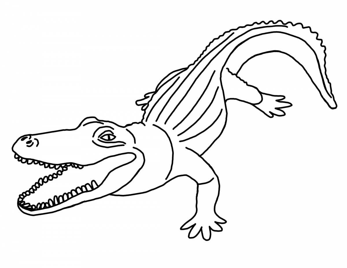 Очаровательная раскраска крокодил для детей