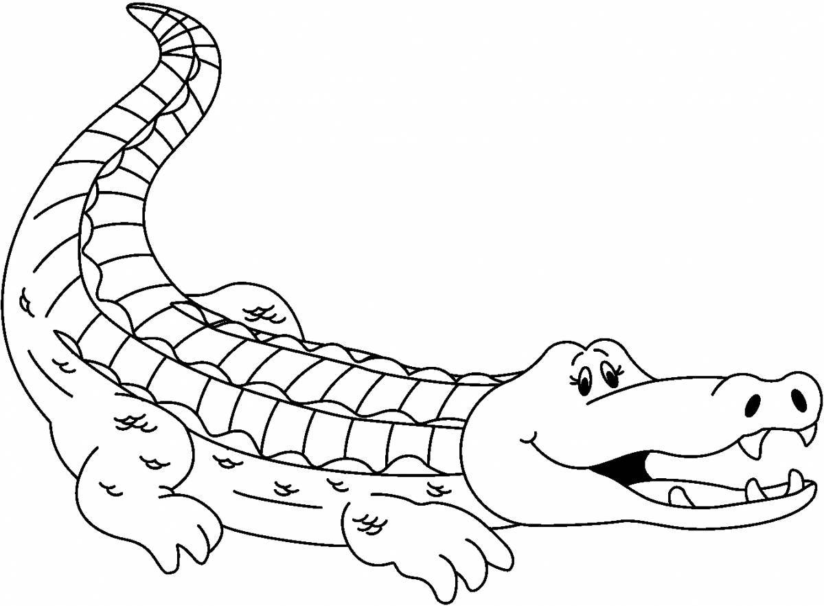 Beautiful crocodile coloring page