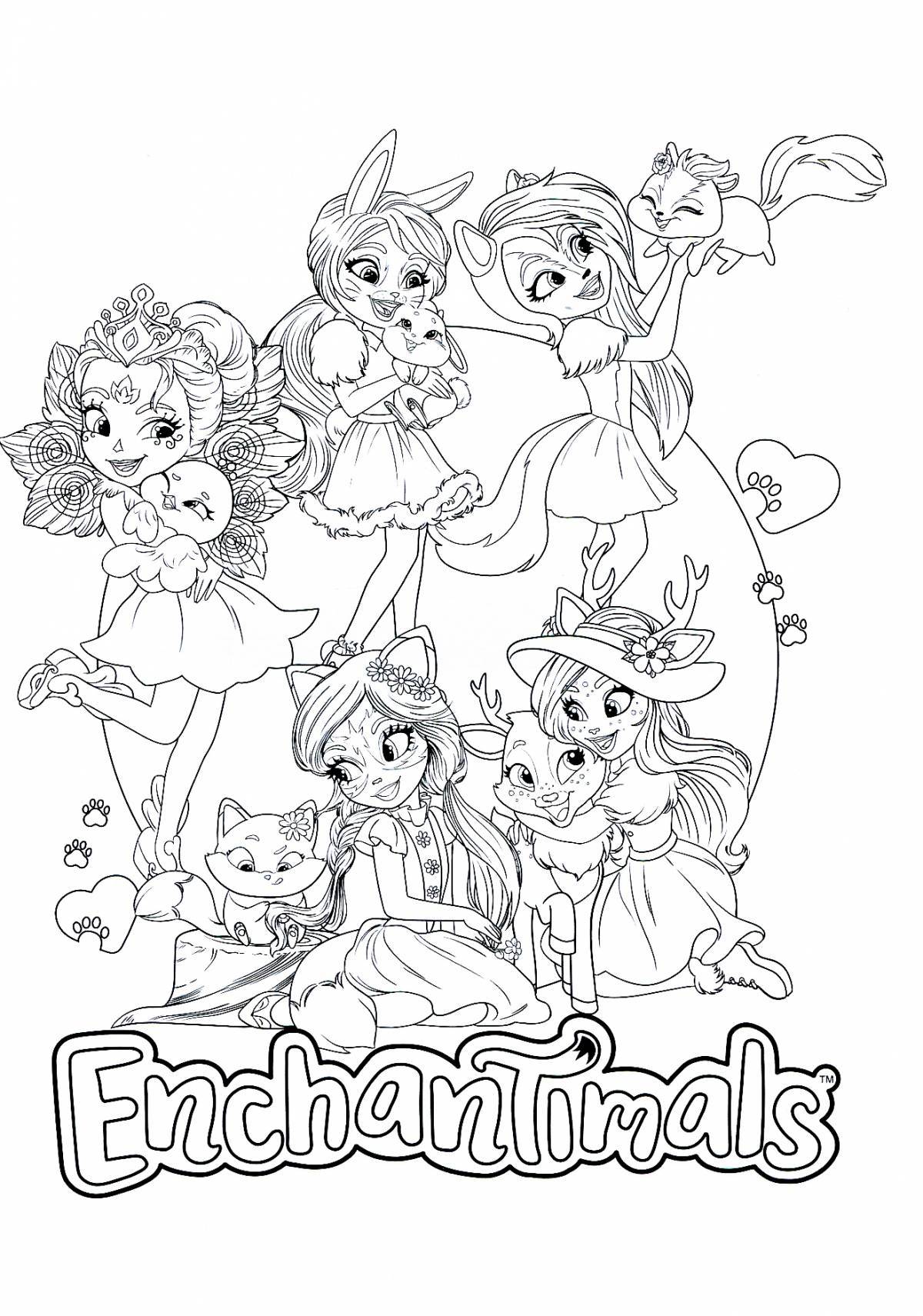 Cute enchantimals coloring pages for kids