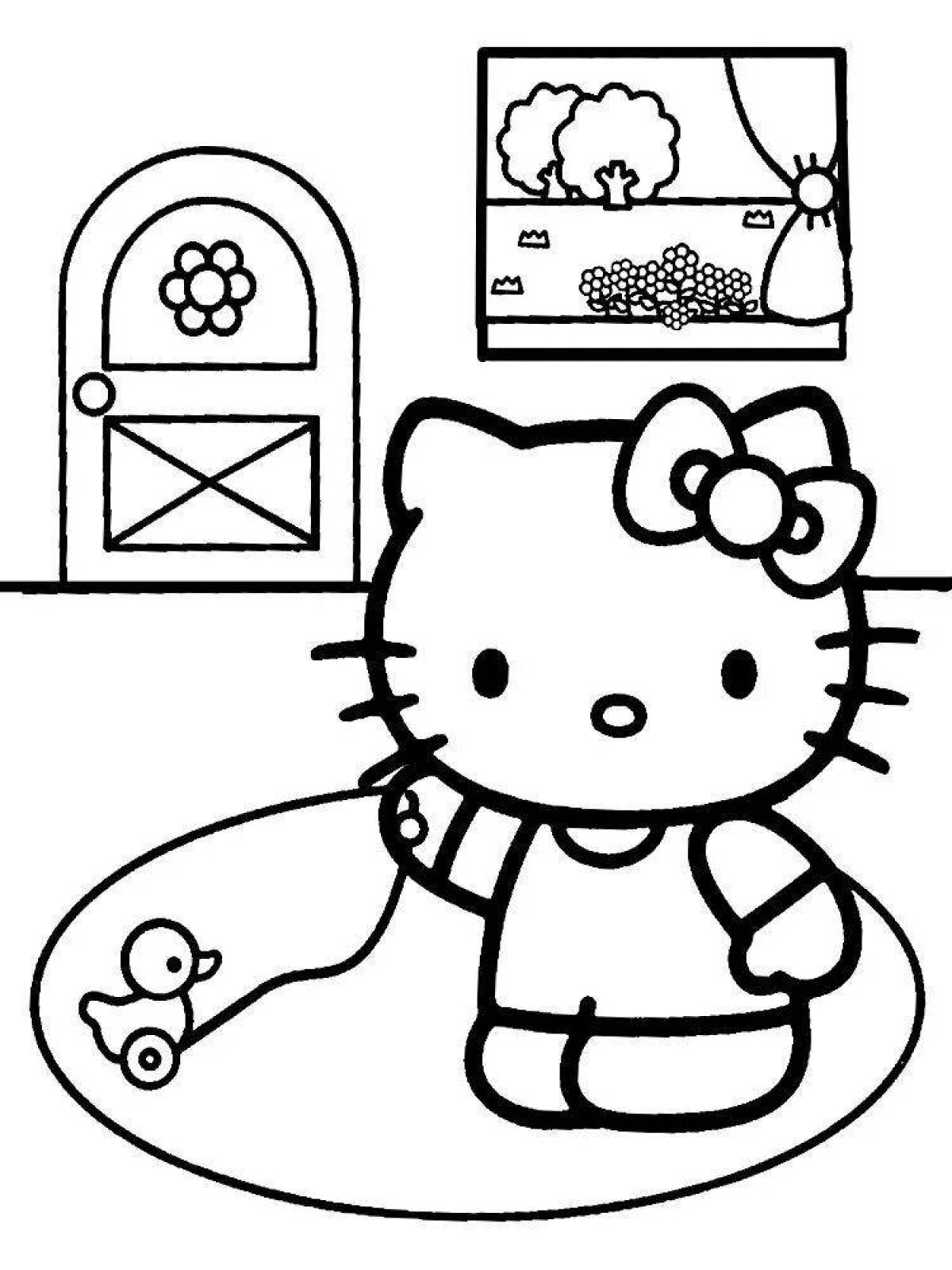 Coloring hello kitty for kids