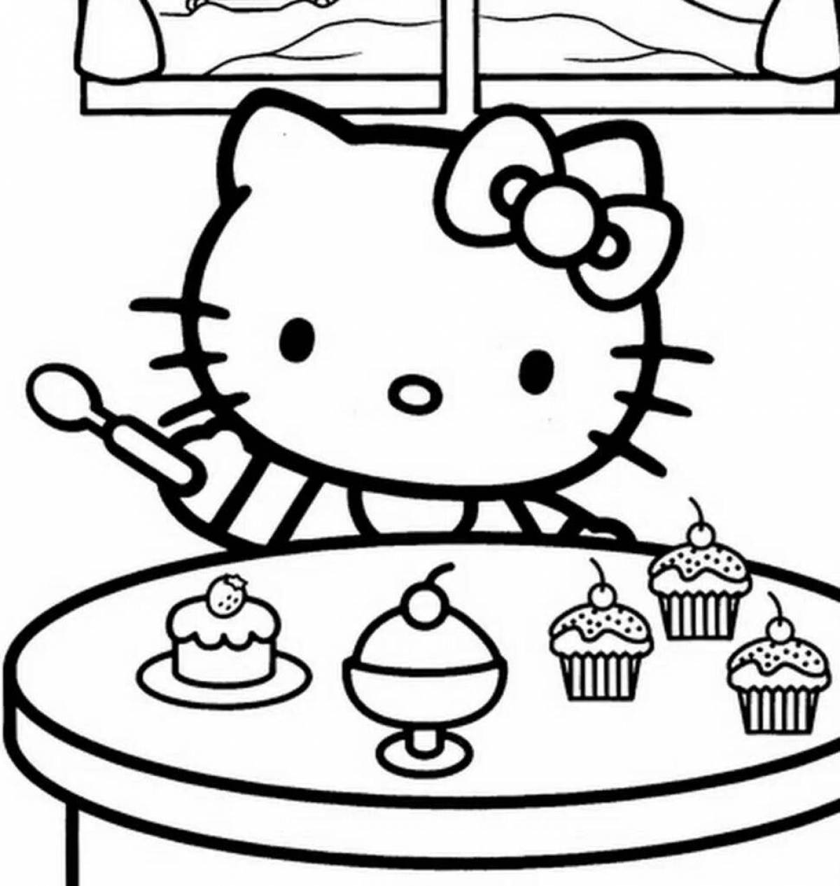 Fancy hello kitty coloring book for kids
