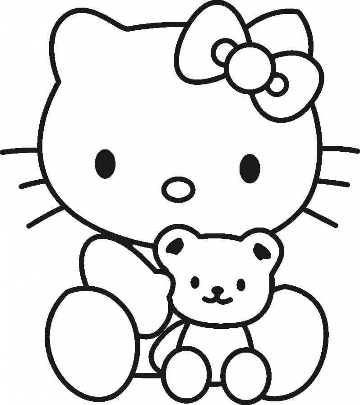 Serene hello kitty coloring book for kids