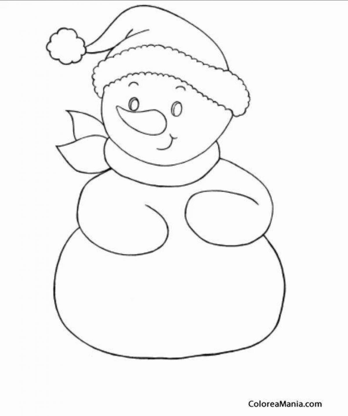Charming snowman coloring book for kids 2-3 years old