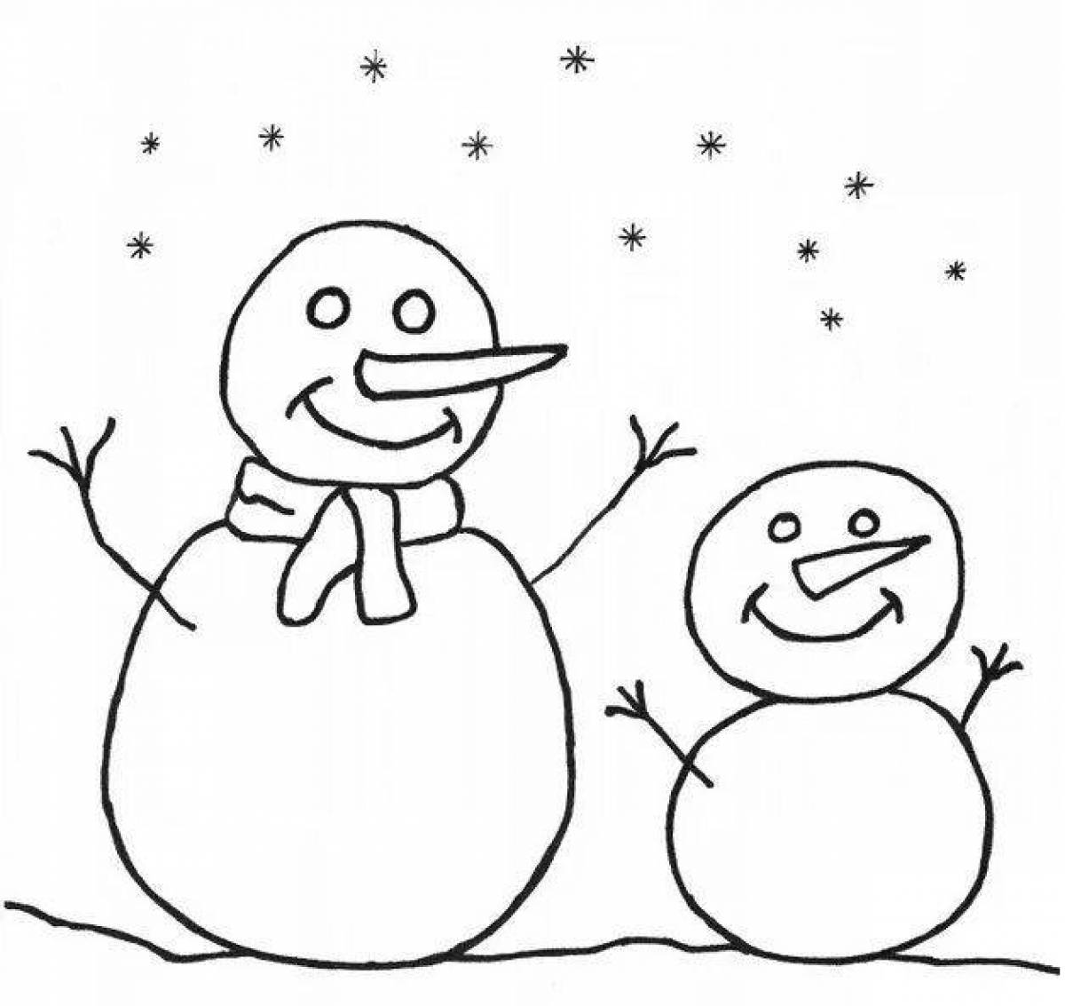 Color-explosion snowman coloring book for kids 2-3 years old