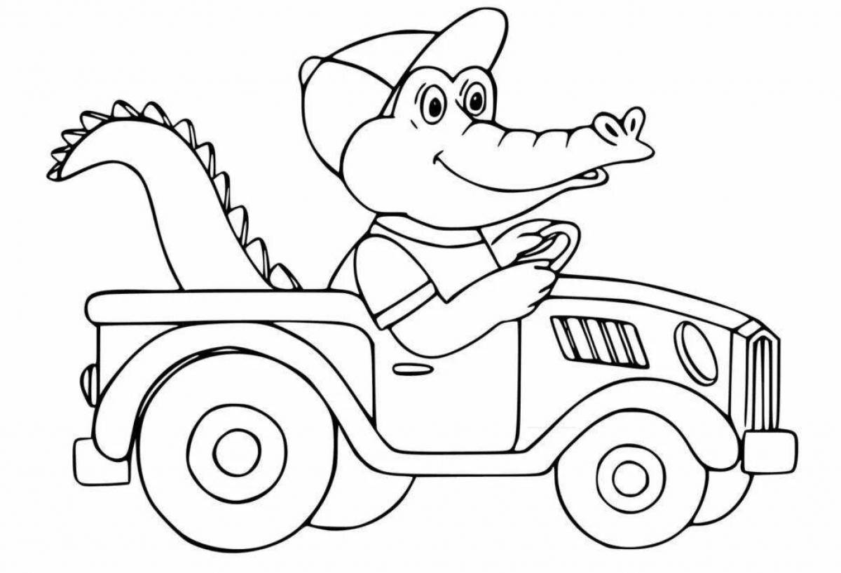 Colorful car coloring book for 4-5 year olds