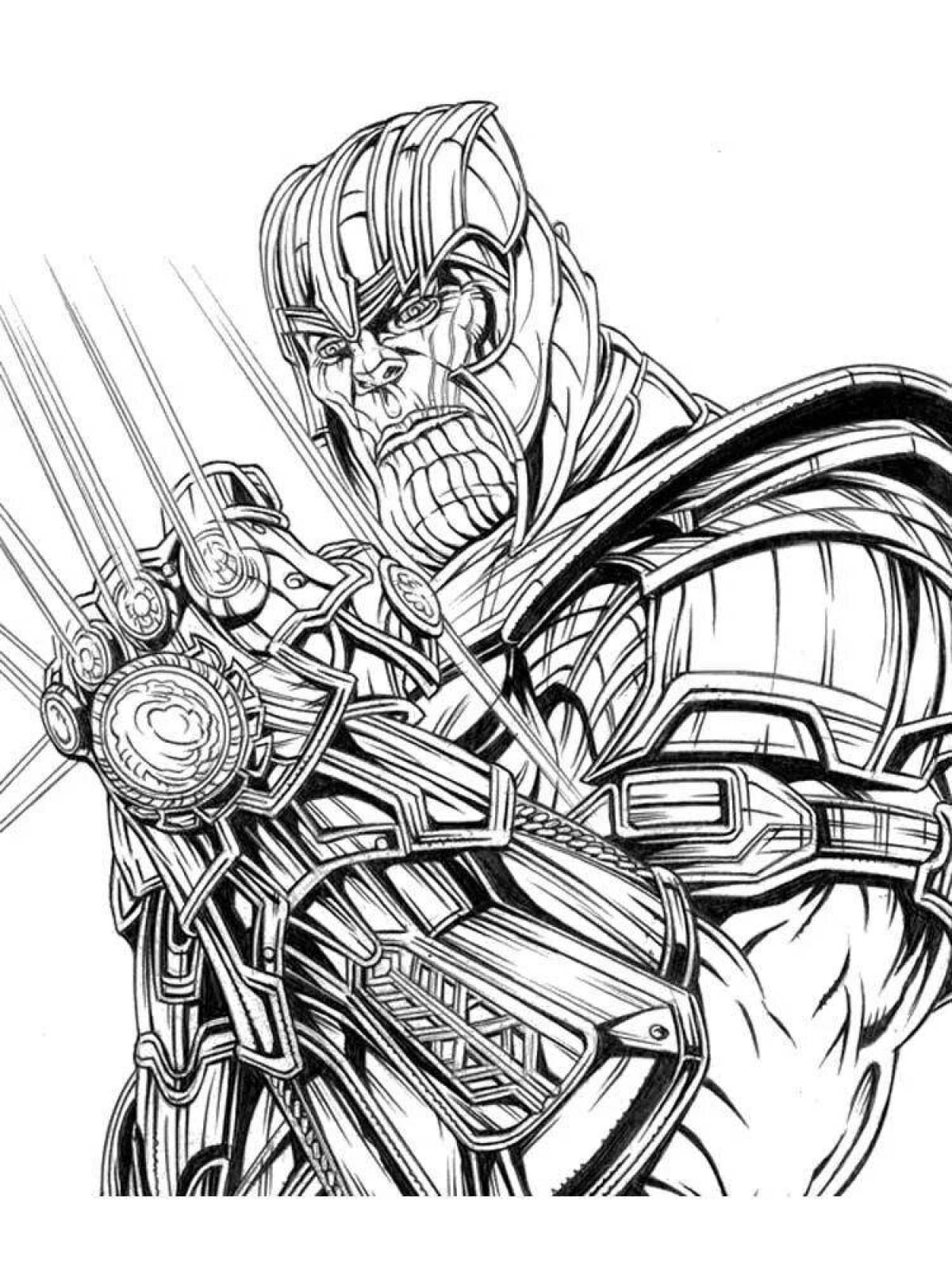 Gorgeous thanos coloring page