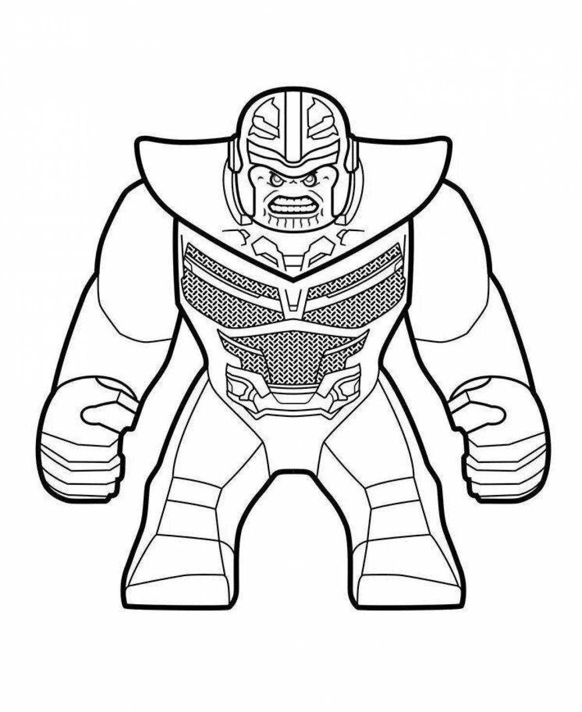 Brightly colored thanos coloring book
