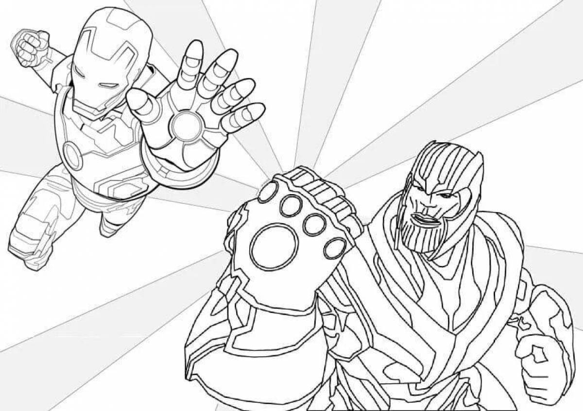 Brilliantly shaded thanos coloring book