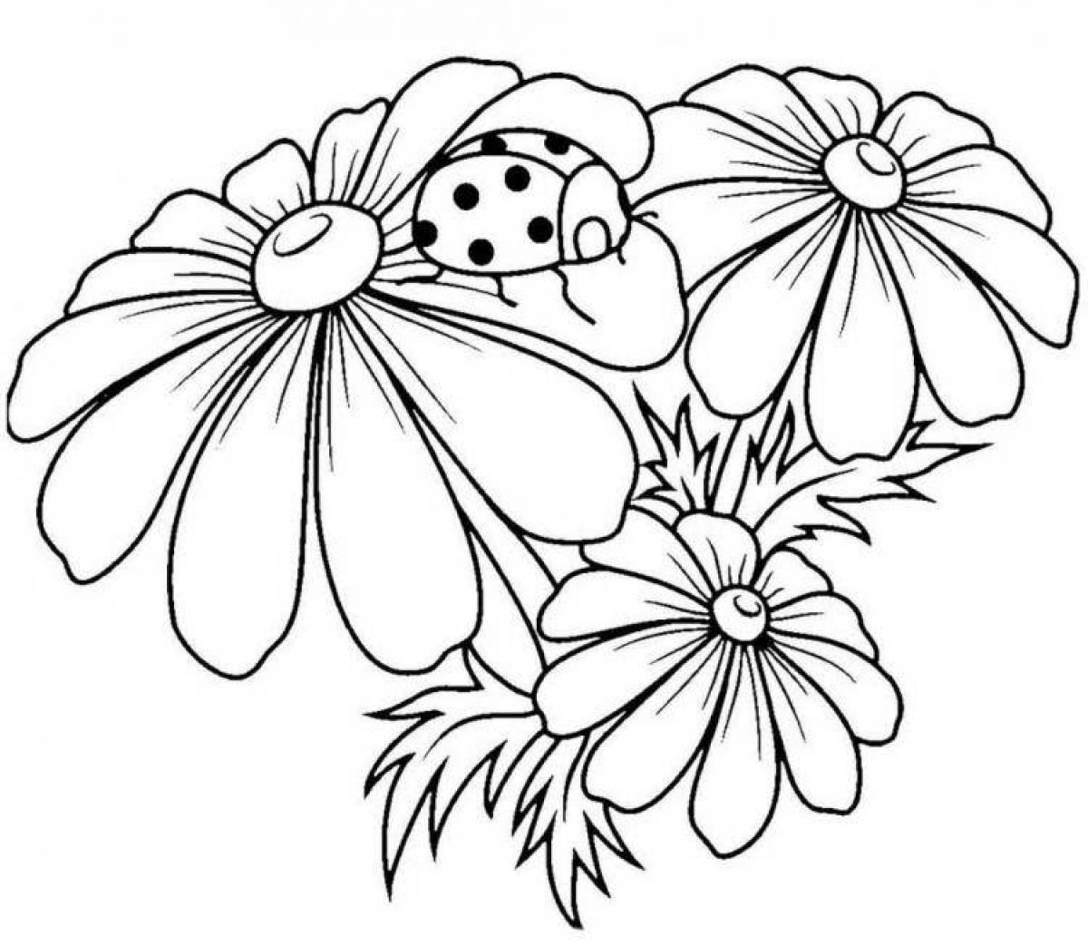 Glowing Daisy Coloring Page