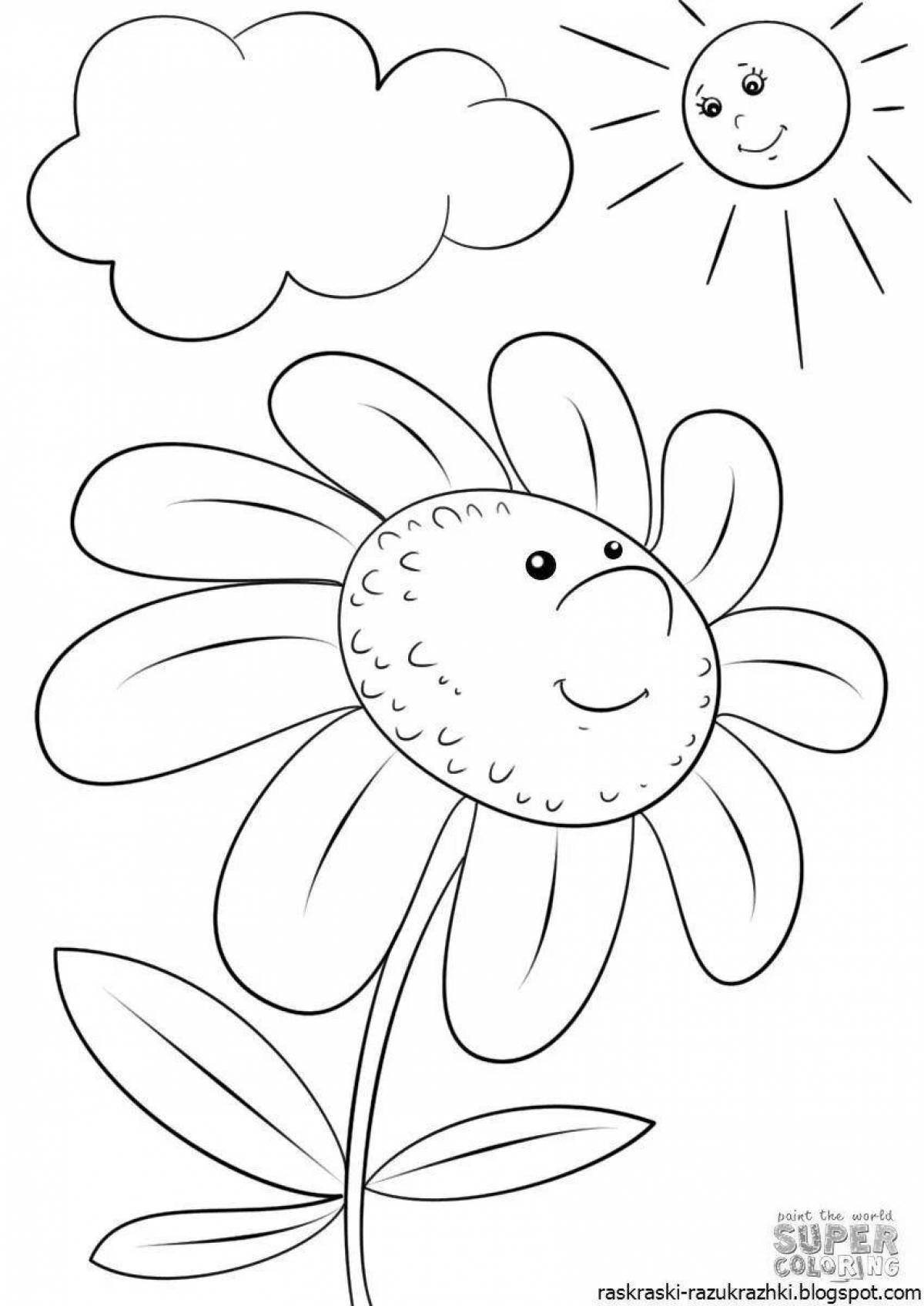 Charming daisy coloring page
