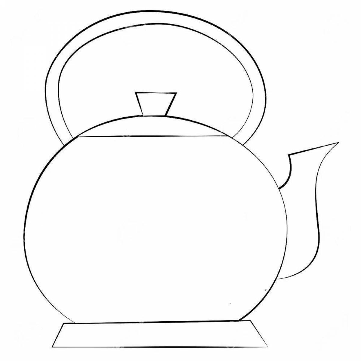 Wonderful teapot coloring book for students