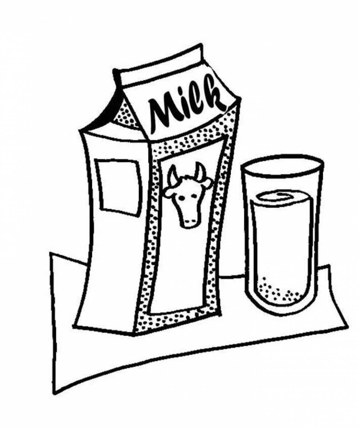 Coloring book shining milk