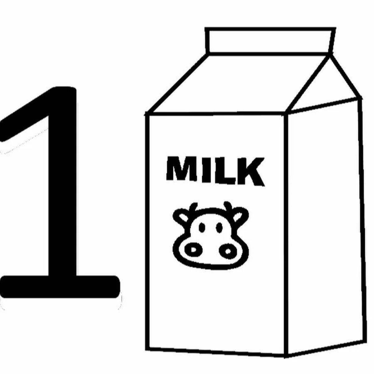 Анимированная страница раскраски молока