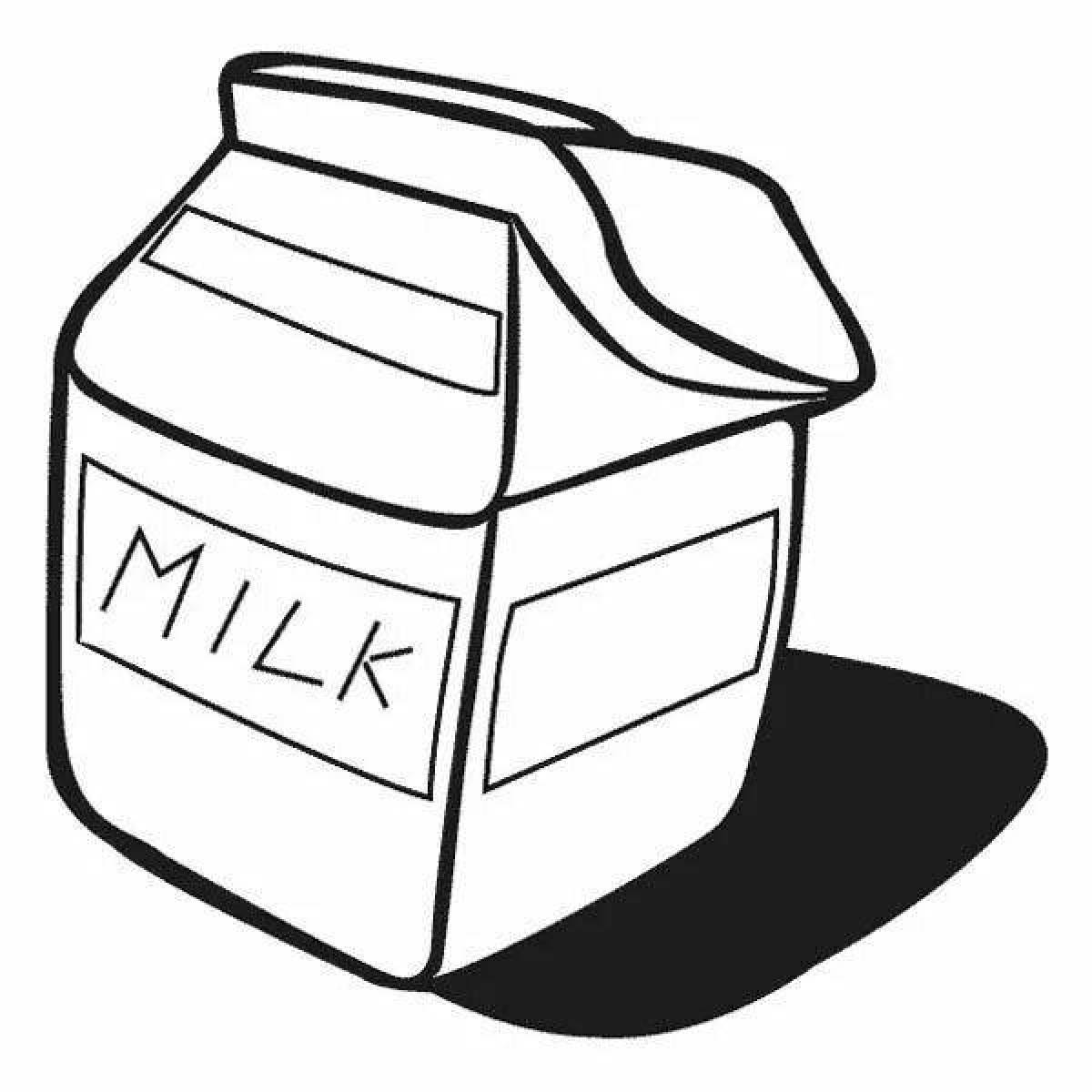 Раскраска молоко в цветной упаковке