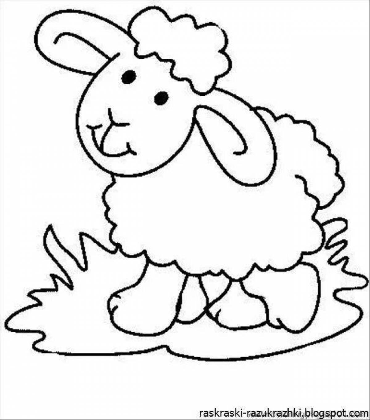 Playful lamb coloring
